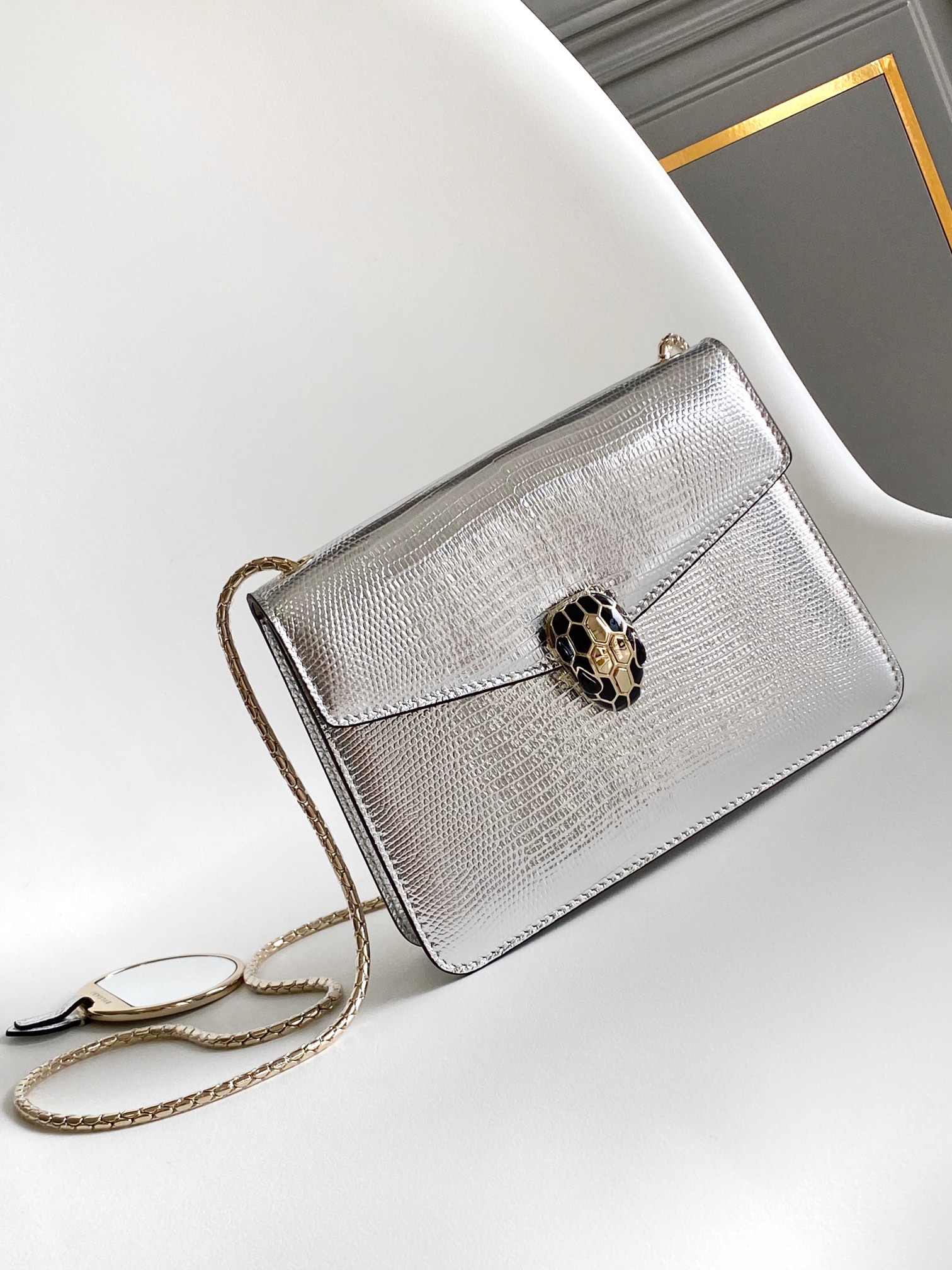 Bvlgari Serpenti Forever Small Crossbody Bag Silver